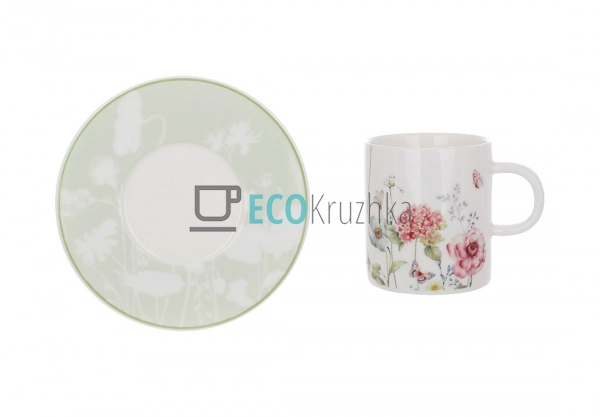 Набір чашка з блюдцем Flower Garden 100 мл – порцелянова ... Набір чашка з блюдцем Flower Garden 100 мл – порцелянова ...