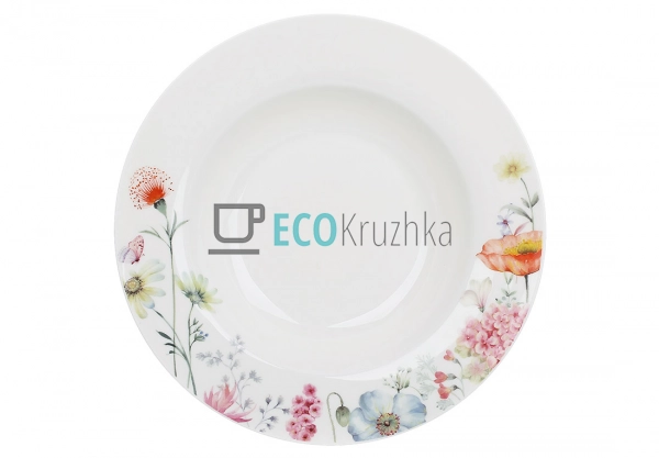 Порцелянова десертна тарілка з квітковим візерунком Flow ...