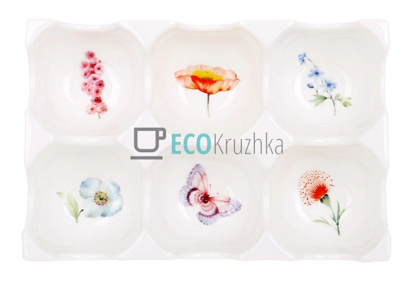 Керамічна підставка для яєць на 6 шт Bonadi Flower Garde ...