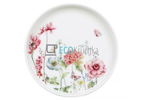 Десертна порцелянова тарілка з квітковим візерунком Flow ...