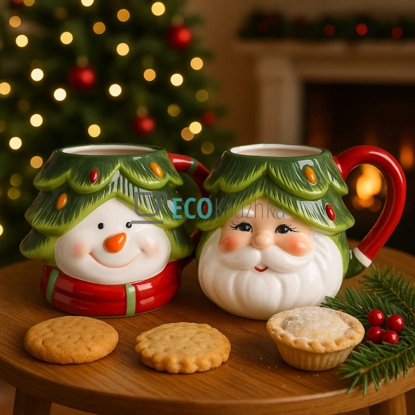 Новорічна керамічна кружка Сніговик 600 мл для гарячих н ... Новорічна керамічна кружка Сніговик 600 мл для гарячих н ...
