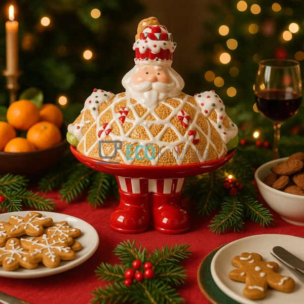 Новорічна керамічна цукерниця з кришкою "Пряниковий солд ... Новорічна керамічна цукерниця з кришкою "Пряниковий солд ...