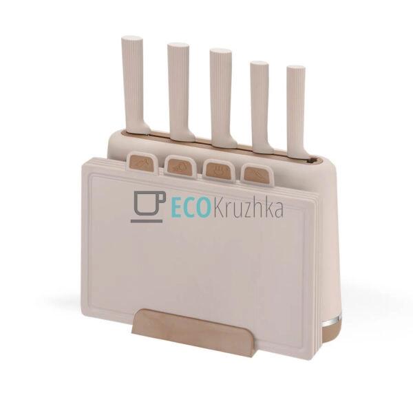 Набір кухонних ножів із дошкою для нарізання MR-1412-BEI ...