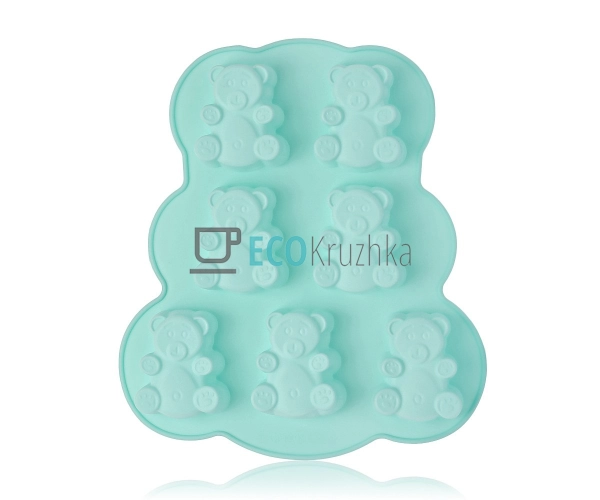Силіконова форма для кексів Барні 7 шт, бірюзова 26×23×3 ...