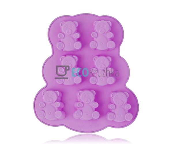 Силіконова форма для кексів Барні 7 шт, фіолетова 26×23× ...