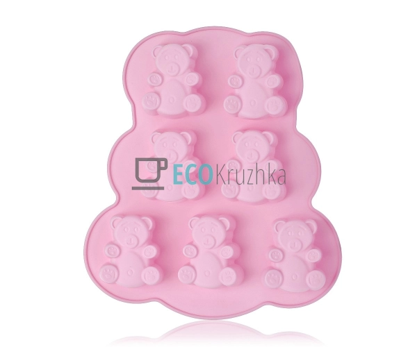 Силіконова форма для кексів Барні 7 шт, рожева 26×23×3 с ...