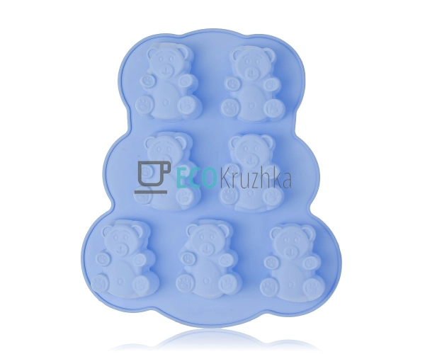 Силіконова форма для кексів Барні 7 шт, синя 26×23×3 см  ...