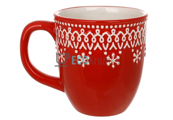 Керамічний кухоль "Сніжинка" 450 мл червоний — новорічна ...