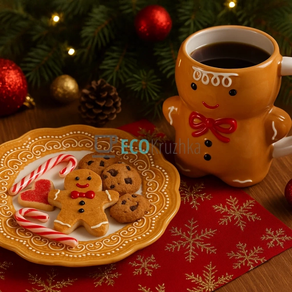Керамічна кружка Пряниковий чоловічок 330 мл | новорічна ... Керамічна кружка Пряниковий чоловічок 330 мл | новорічна ...