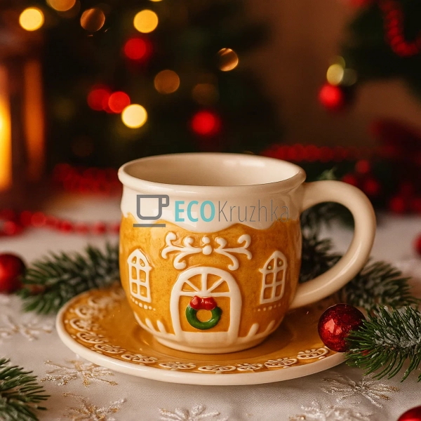 Новорічна керамічна чашка з ... Новорічна керамічна чашка з ...