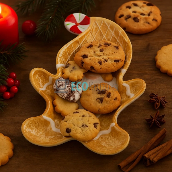 Керамічне святкове блюдо у вигляді гнома для печива і пр ... Керамічне святкове блюдо у вигляді гнома для печива і пр ...