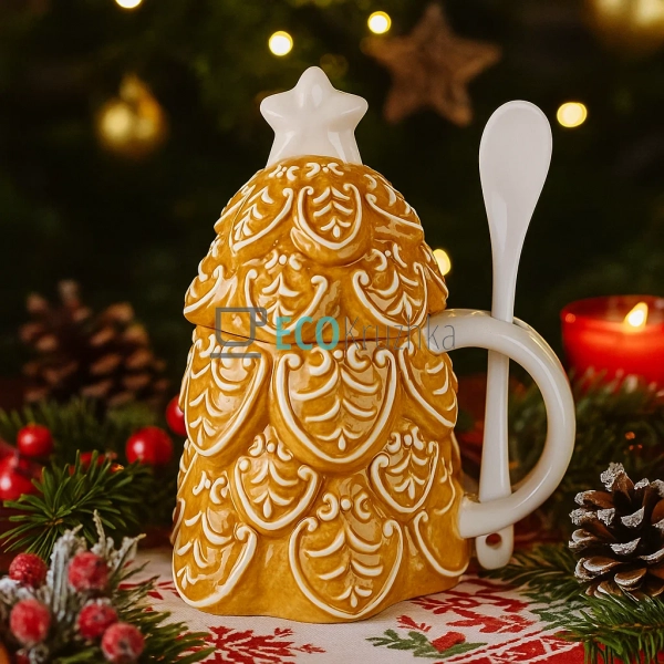 Керамічна новорічна кружка з ... Керамічна новорічна кружка з ...