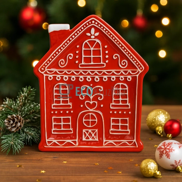 Керамічне блюдо “Пряниковий будиночок” червоне 23.5×20.5 ... Керамічне блюдо “Пряниковий будиночок” червоне 23.5×20.5 ...