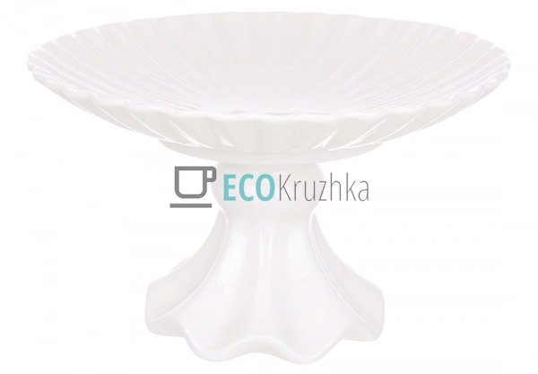 Порцелянова фруктівниця на ніжці 25 см — біла (988-507) Порцелянова фруктівниця на ніжці 25 см — біла (988-507)