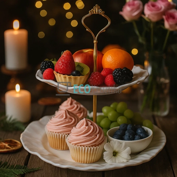 Етажерка двоярусна порцелянова 25 см — біла підставка дл ... Етажерка двоярусна порцелянова 25 см — біла підставка дл ...