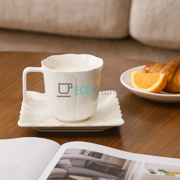 Чайна пара Tulip 220 мл – порцелянова чашка та блюдце (9 ... Чайна пара Tulip 220 мл – порцелянова чашка та блюдце (9 ...