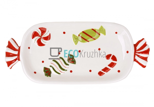 Керамічне святкове блюдо‑цукерка 31×13 см – тарілка для ... Керамічне святкове блюдо‑цукерка 31×13 см – тарілка для ...