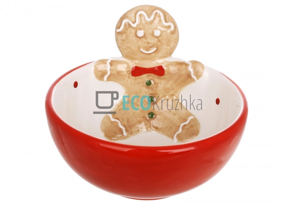 Новорічна піала з пряниковим чоловічком 320 мл – червона ... Новорічна піала з пряниковим чоловічком 320 мл – червона ...