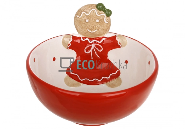 Новорічна піала з пряниковим чоловічком 530 мл – червона ... Новорічна піала з пряниковим чоловічком 530 мл – червона ...