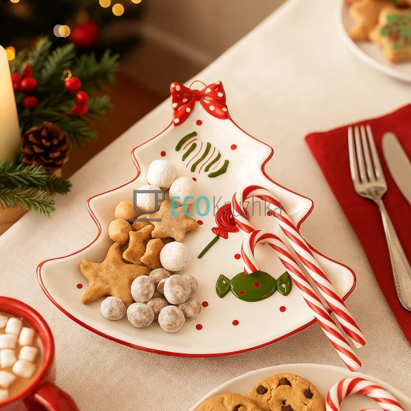 Керамічне блюдо «Ялинка» з цукерками 25,7×24,6×3 см – но ... Керамічне блюдо «Ялинка» з цукерками 25,7×24,6×3 см – но ...