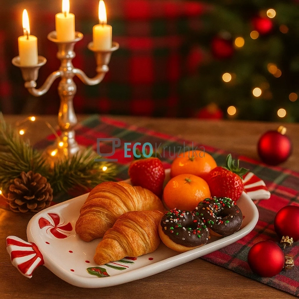 Керамічне святкове блюдо‑цукерка 31×13 см – тарілка для ... Керамічне святкове блюдо‑цукерка 31×13 см – тарілка для ...