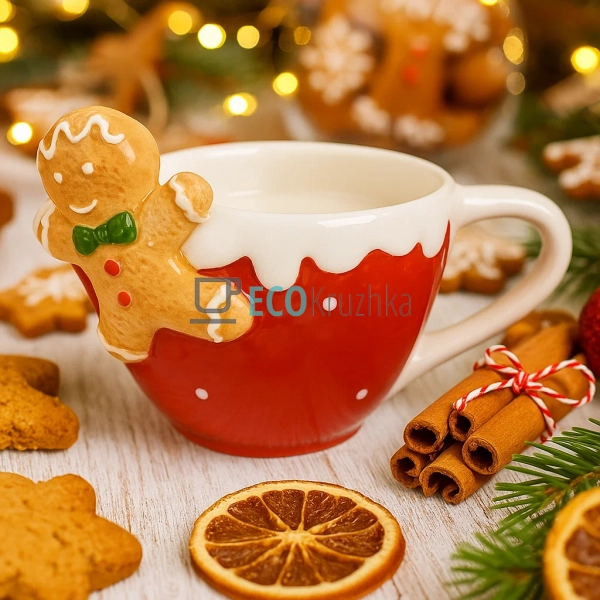 Керамічний кухоль “Пряниковий чоловічок” 160 мл – новорі ... Керамічний кухоль “Пряниковий чоловічок” 160 мл – новорі ...