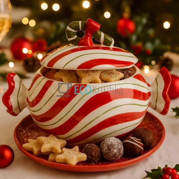 Керамічна банка для солодощів “Candy” 860 мл – новорічна ... Керамічна банка для солодощів “Candy” 860 мл – новорічна ...