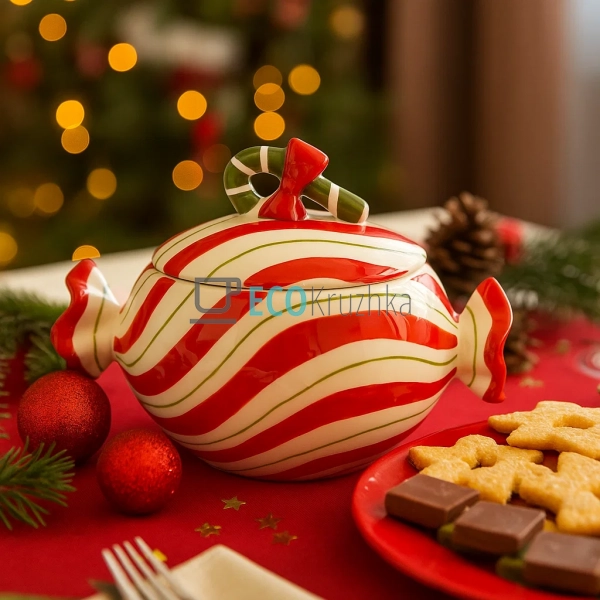 Керамічна банка для солодощів “Candy” 860 мл – новорічна ... Керамічна банка для солодощів “Candy” 860 мл – новорічна ...