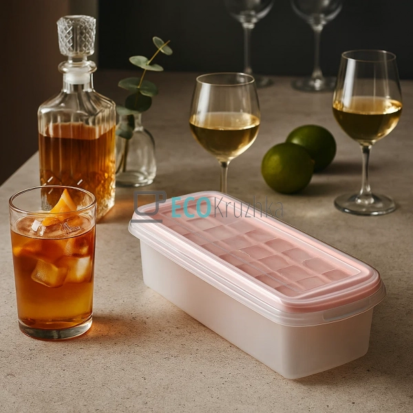 Форма для льоду з кришкою, контейнером і лопаткою для ку ... Форма для льоду з кришкою, контейнером і лопаткою для ку ...