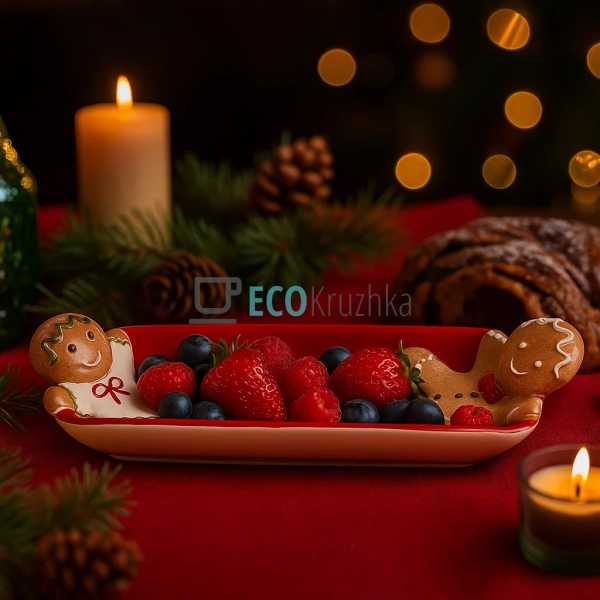 Керамічне сервірувальне блюдо 31 × 10 × 4,5 см “Веселі п ... Керамічне сервірувальне блюдо 31 × 10 × 4,5 см “Веселі п ...