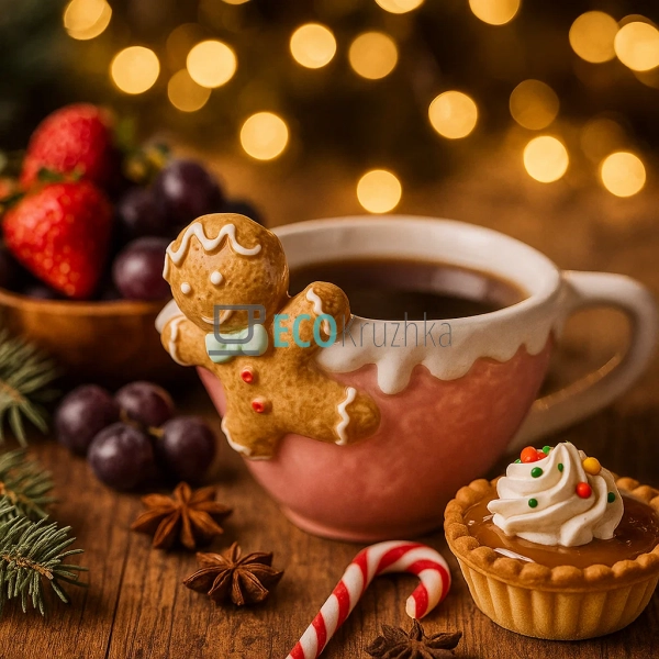 Керамічний кухоль “Пряниковий чоловічок” 160 мл – новорі ...
