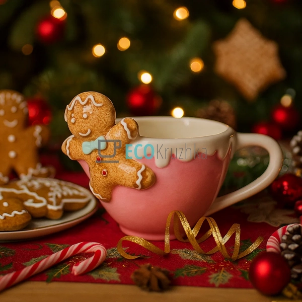 Керамічний кухоль “Пряниковий чоловічок” 160 мл – новорі ...