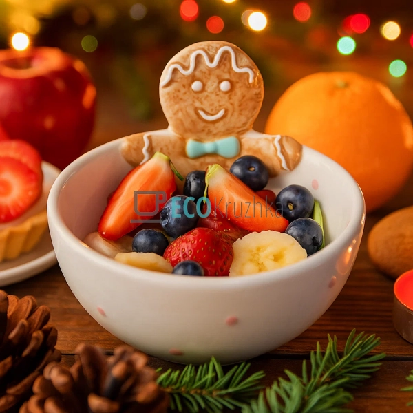 Новорічна піала з пряниковим чоловічком 320 мл – рожева ... Новорічна піала з пряниковим чоловічком 320 мл – рожева ...