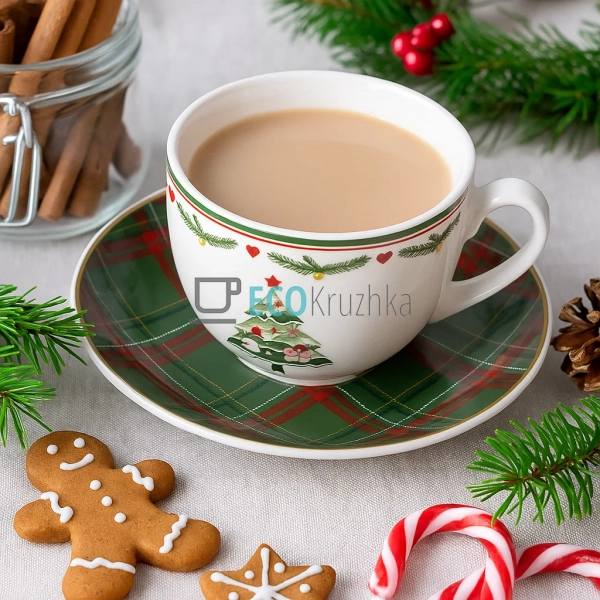 Порцеляновий набір: чашка + блюдце 240 мл — подарунковий ...
