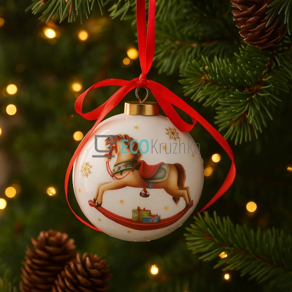 Новорічна ялинкова куля з порцеляни 8 см – елегантна при ... Новорічна ялинкова куля з порцеляни 8 см – елегантна при ...