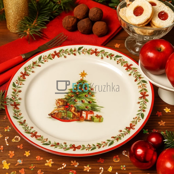 Новорічна тарілка ялинка 26,5 см – порцелянова різдвяна ... Новорічна тарілка ялинка 26,5 см – порцелянова різдвяна ...