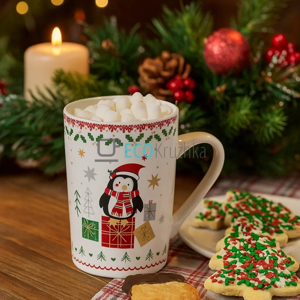 Новорічна кружка 400 мл з Пінгвіном – порцелянова чашка ... Новорічна кружка 400 мл з Пінгвіном – порцелянова чашка ...