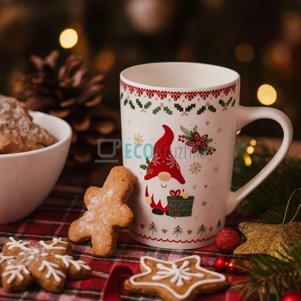 Новорічна кружка 400 мл з Гномиком – порцелянова чашка н ... Новорічна кружка 400 мл з Гномиком – порцелянова чашка н ...
