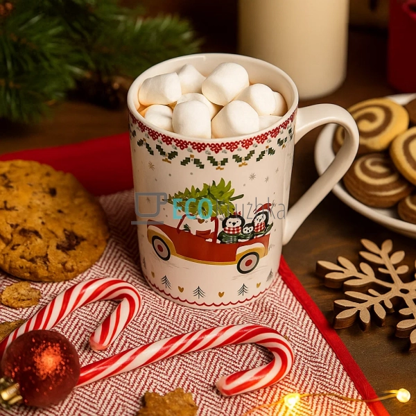Новорічна кружка 400 мл з Сантою – порцелянова чашка на ... Новорічна кружка 400 мл з Сантою – порцелянова чашка на ...