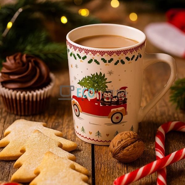 Новорічна кружка 400 мл з Сантою – порцелянова чашка на ... Новорічна кружка 400 мл з Сантою – порцелянова чашка на ...