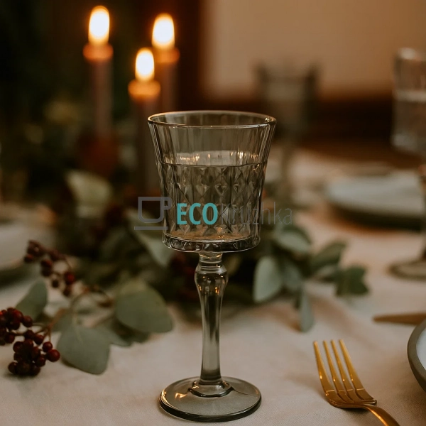 Набір келихів для вина з прозорого скла сірий перламутр ... Набір келихів для вина з прозорого скла сірий перламутр ...