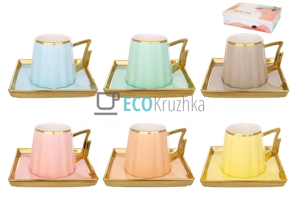 Чайний сервіз порцеляновий на 6 персон Блискавка – чашки ... Чайний сервіз порцеляновий на 6 персон Блискавка – чашки ...
