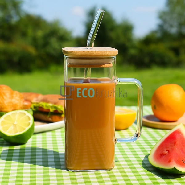 Еко стакан 400 мл з трубочкою та бамбуковою кришкою – ба ... Еко стакан 400 мл з трубочкою та бамбуковою кришкою – ба ...