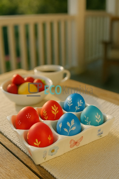 Керамічна підставка для яєць на 6 шт Bonadi Flower Garde ...