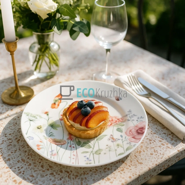 Порцелянова десертна тарілка Bonadi Flower Garden D19 см ...