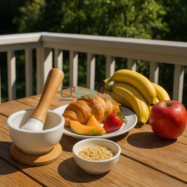 Порцелянова ступка з товкачем для спецій і трав Naturel ... Порцелянова ступка з товкачем для спецій і трав Naturel ...