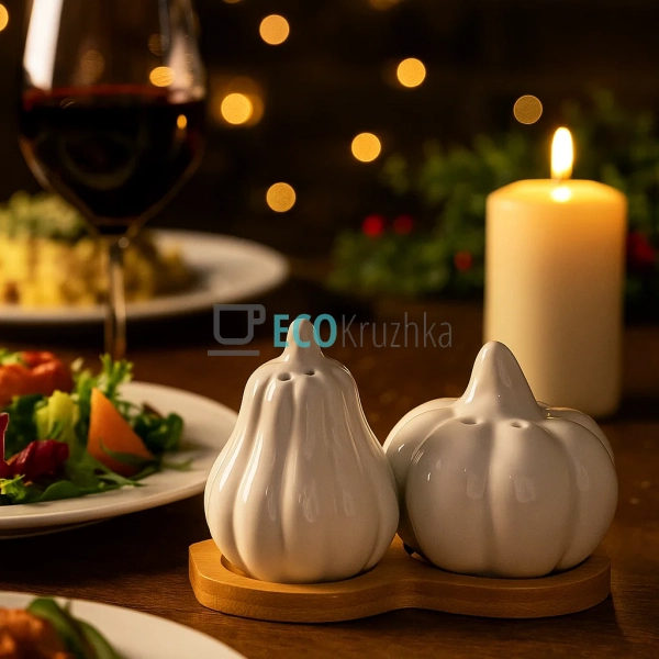 Набір для спецій сіль і перець порцеляновий у формі гарб ... Набір для спецій сіль і перець порцеляновий у формі гарб ...