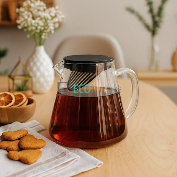 Чайник для заварювання скляний 950 мл Прозорий Edenberg  ...