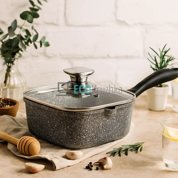 Квадратний ківш Edenberg EB-16998 з гранітним покриттям ... Квадратний ківш Edenberg EB-16998 з гранітним покриттям ...