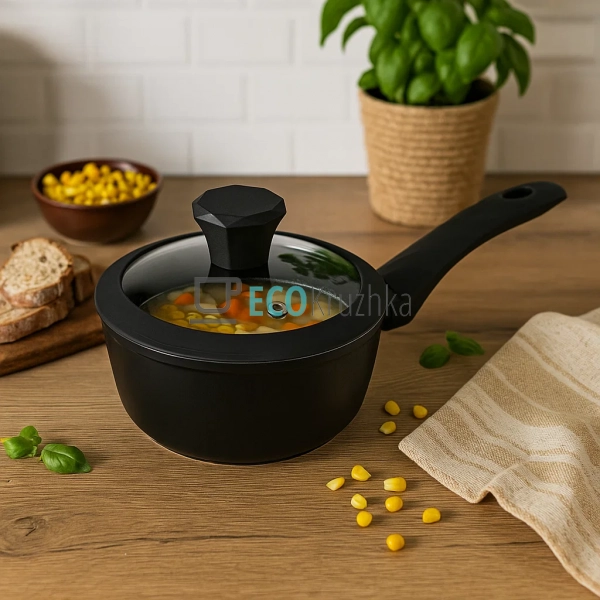 Ківш з алмазним покриттям та скляною кришкою, 1,5 л (18x ... Ківш з алмазним покриттям та скляною кришкою, 1,5 л (18x ...